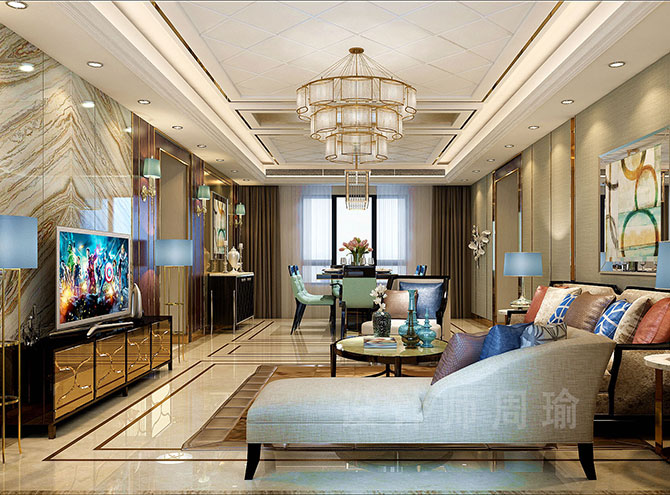 乱日屄世纪江尚三室两厅168平装修设计效果欣赏